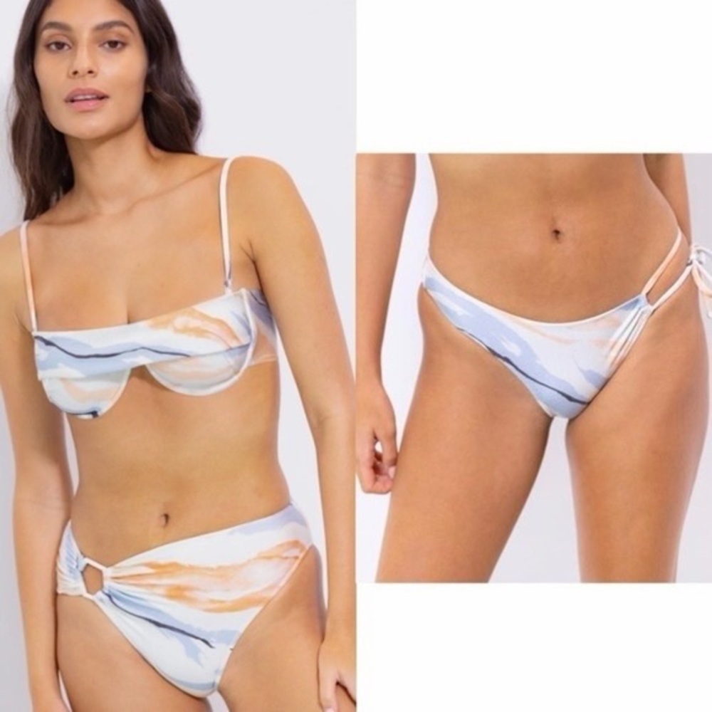 NWT Revel Rey Ezra Bikini Top Beck Bottoms Celestial Set Size Large